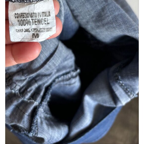 Vertigo Womens Sleeveless Drawstring Straight Leg Denim Jumpsuit Blue Sz M - Picture 11 of 12